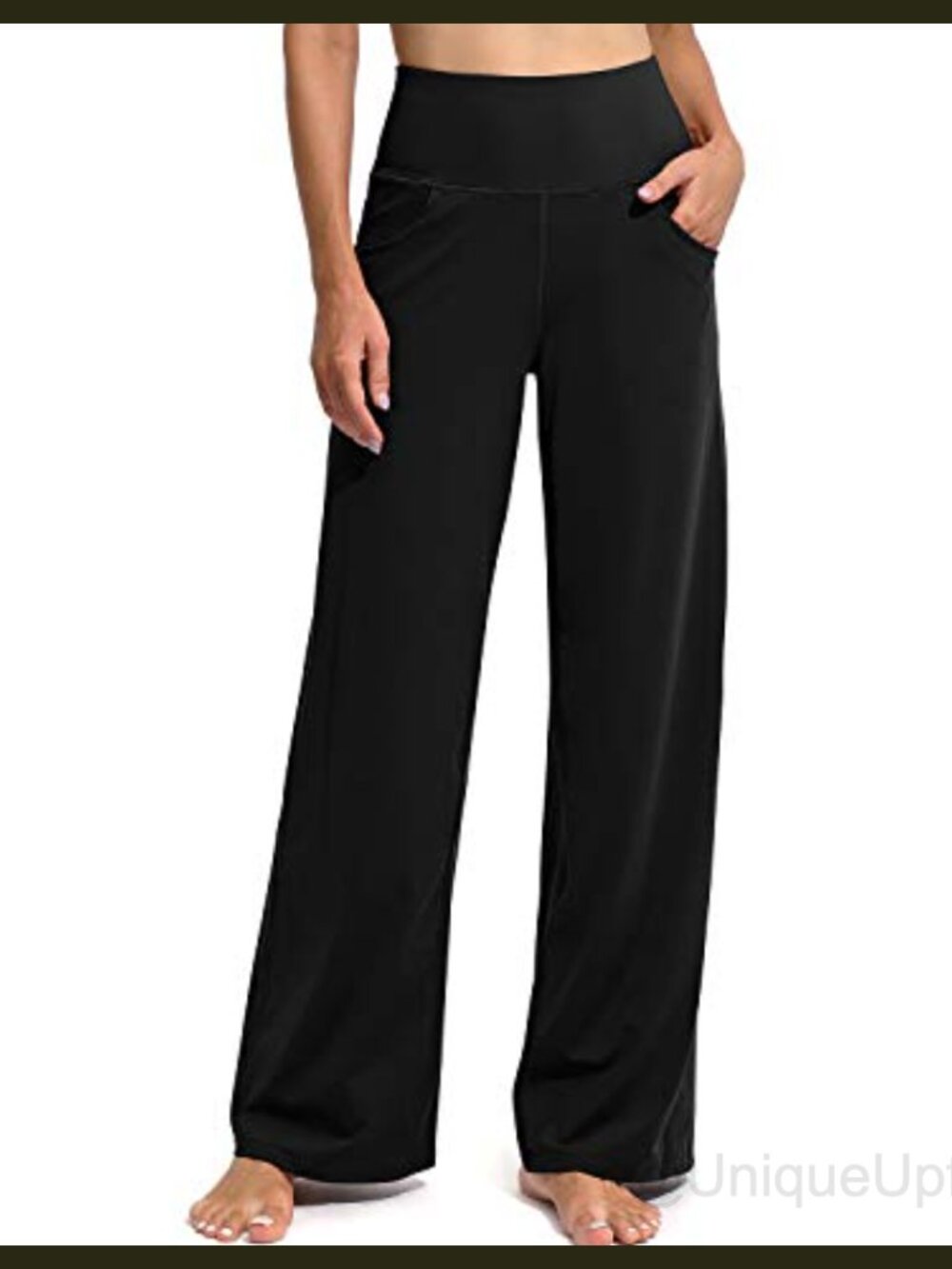 Wide Leg Yoga Pants with Pockets High Waist Stretch Workout Lounge